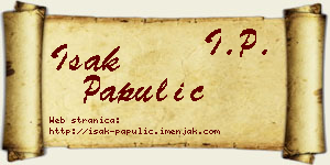 Isak Papulić vizit kartica